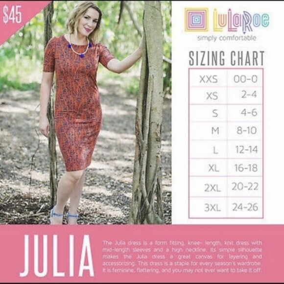 LuLaRoe Julia Dress Size Med Black and Gray - Picture 3 of 4